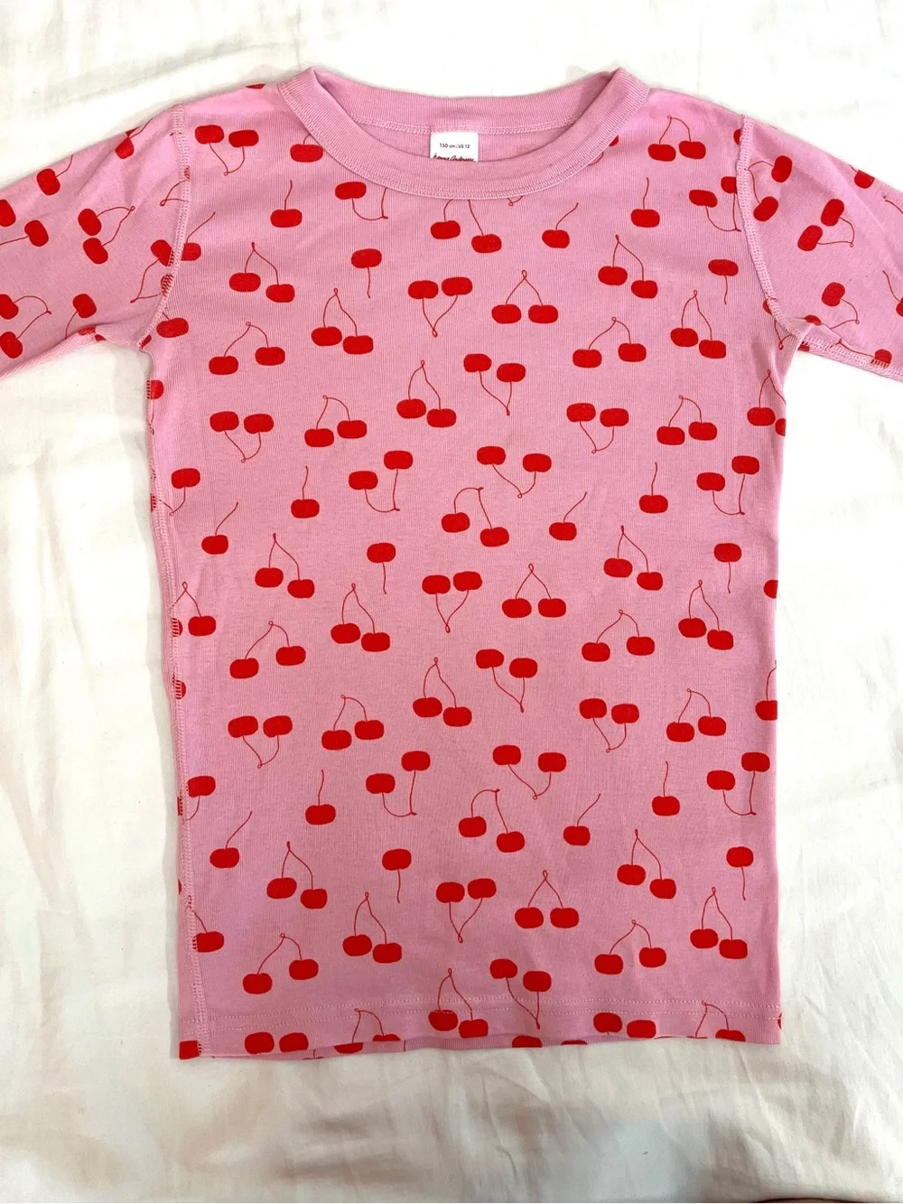 Hanna Andersson Pink Cherry Print Organic Cotton Shortie Pajamas Girls 12